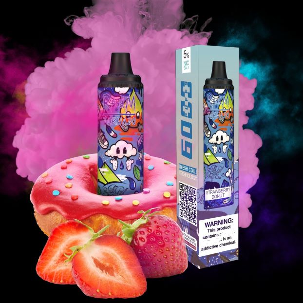 jordbær smultring RandM Tornado 6000 luftstrømkontroll vape pod enhet 1 stk 4L8N2H285 - RandM shop reviews