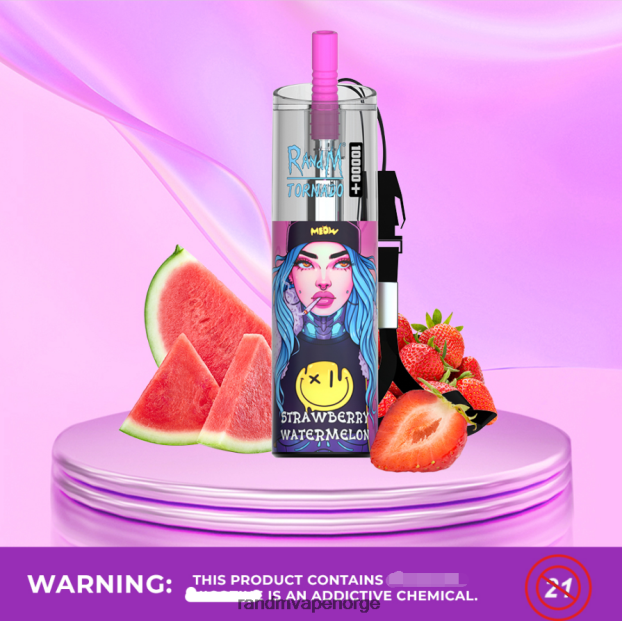 jordbær vannmelon RandM Tornado 10000 pluss luftstrømkontroll vape enhet 1 stk 4L8N2H79 - RandM vape flavors