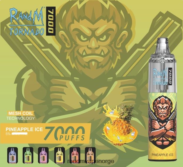 ananas is RandM Tornado 7000 luftstrømkontroll vape enhet 1 stk 4L8N2H180 - RandM vape sale