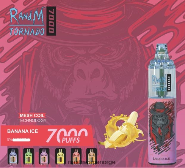 bananis RandM Tornado 7000 luftstrømkontroll vape enhet 1 stk 4L8N2H172 - RandM oslo