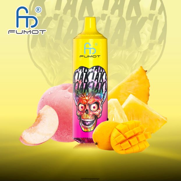 fersken ananas mango Fumot RandM Tornado 9000 pro vape-enhet med batteri og ejuice-skjerm versjon 1 4L8N2H193 - RandM vape Norge