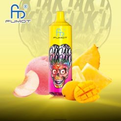 fersken ananas mango Fumot RandM Tornado 9000 pro vape-enhet med batteri og ejuice-skjerm versjon 1 4L8N2H193 - RandM vape Norge