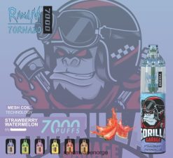 jordbær vannmelon RandM Tornado 7000 luftstrømkontroll vape enhet 1 stk 4L8N2H178 - RandM vape review
